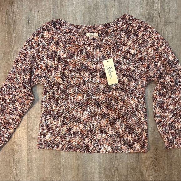 Elan Boatneck Long Sleeve Pullover Sweater Womens M Wool Multicolor Cozy Knit - Picture 1 of 6